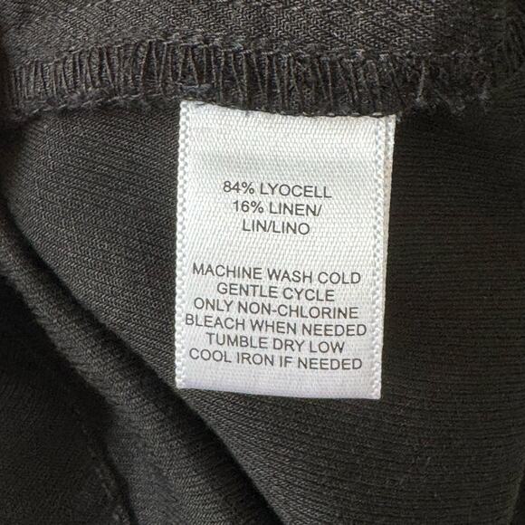 LOFT Lou & Grey Romper S Black Linen Zip Pocket Tie Waist Key Hole Straps V-Neck - Picture 9 of 15